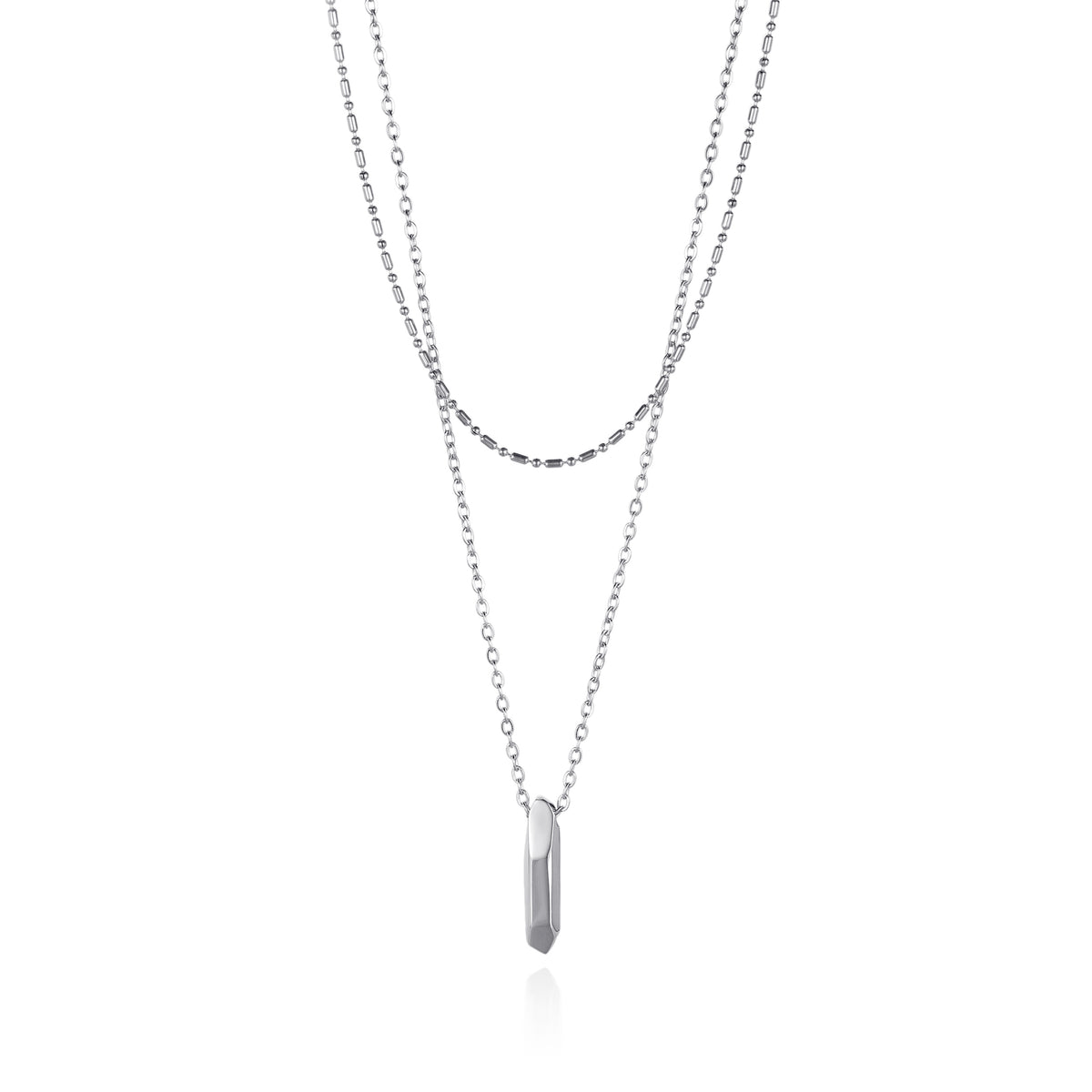 Gold Layered Faceted Pendant Necklace – Stainless Steel | KINGKA