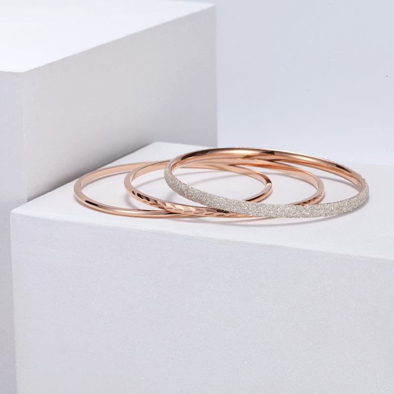 Women Stacking Bangles White Glitter Dust - KINGKA Jewelry