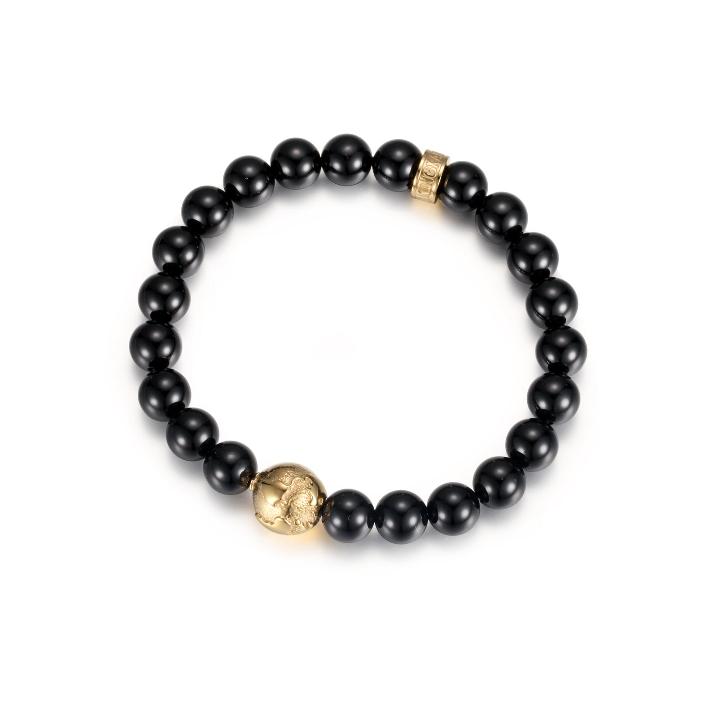 KINGKA Shiny Agate Bead Bracelet, Gold, The Earth - KINGKA Jewelry