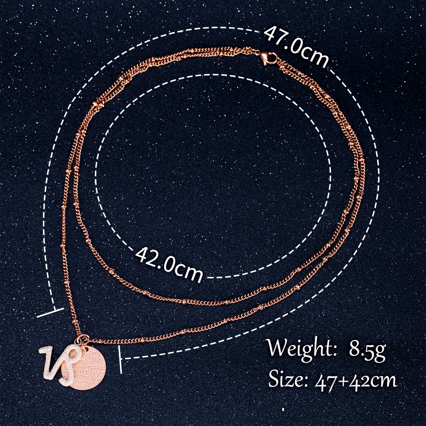 Women Twelve Constellations Capricorn Necklace Custom Handwriting - KINGKA Jewelry