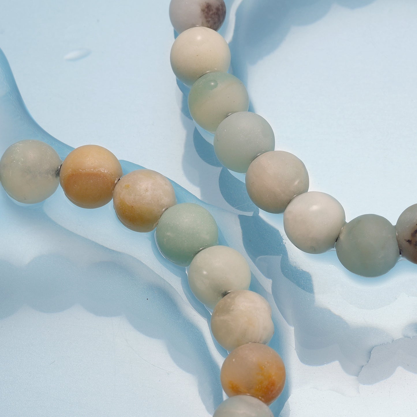 KINGKA Amazonite Stone Bead Bracelet, Silver, The Earth - KINGKA Jewelry