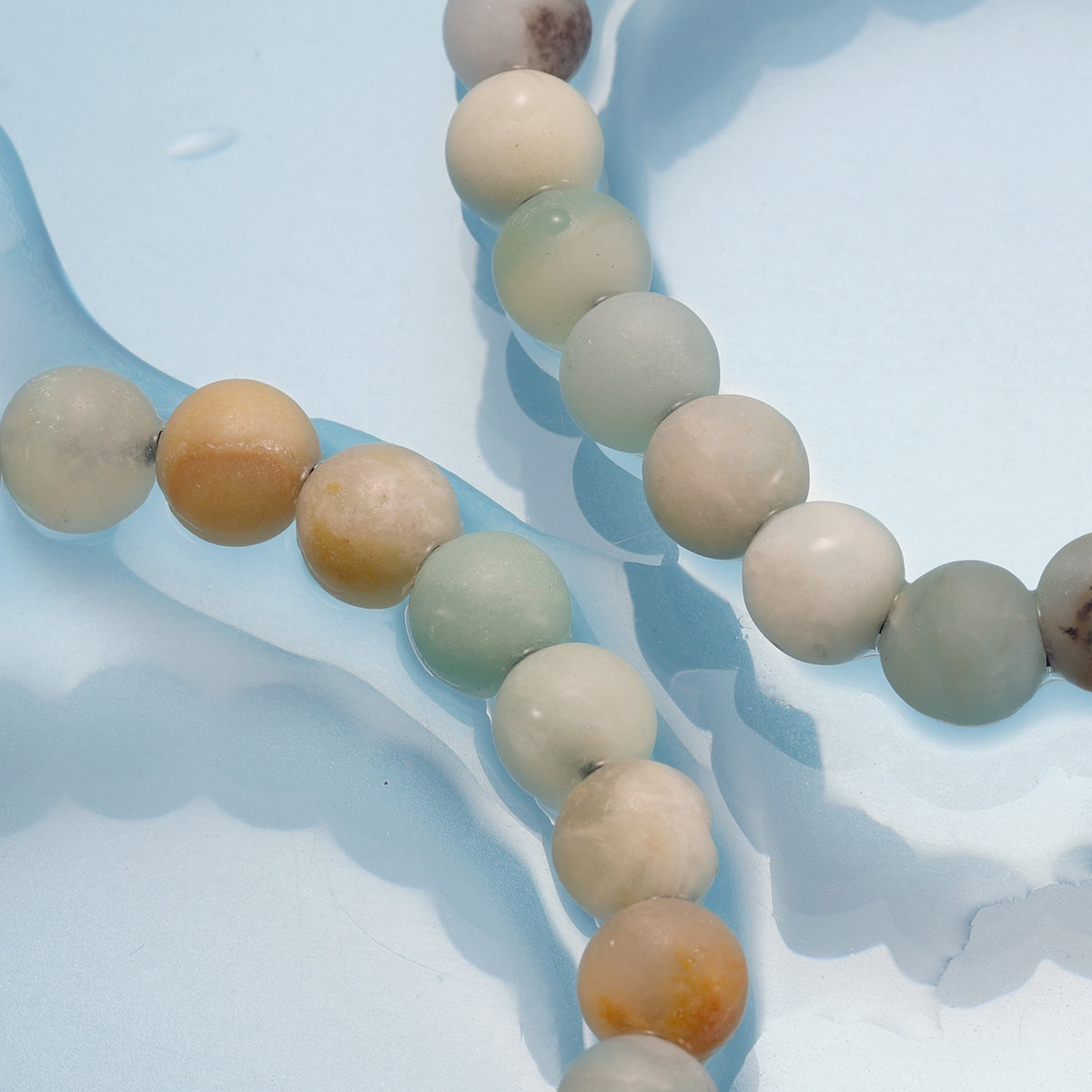 KINGKA Amazonite Stone Bead Bracelet, Silver, The Earth - KINGKA Jewelry
