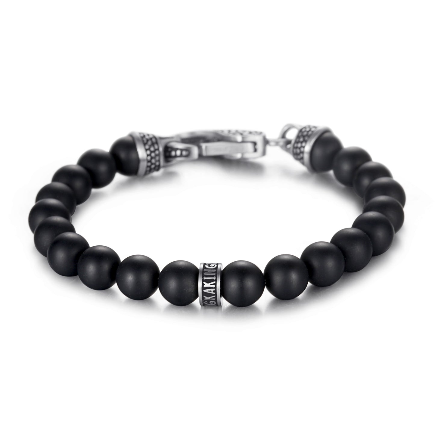 Men's Beaded Bracelet with Onyx - KINGKA Jewelry