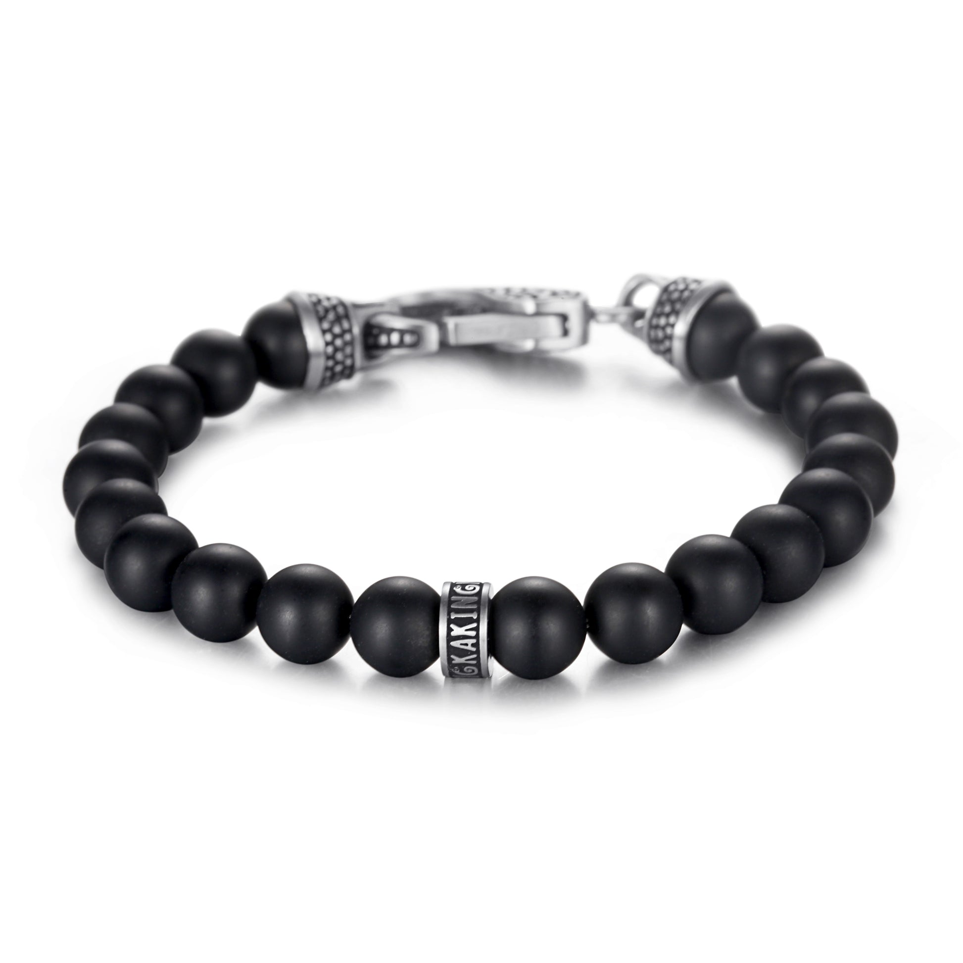 Men's Beaded Bracelet with Onyx - KINGKA Jewelry