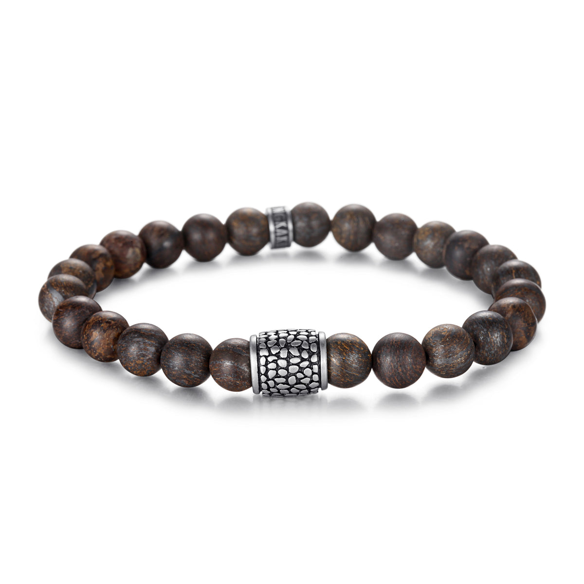 Men's Wristband with Bronzite, Reptile Element - KINGKA Jewelry