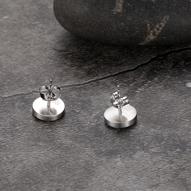 Men's Ear Studs Pyramid Circle - KINGKA Jewelry