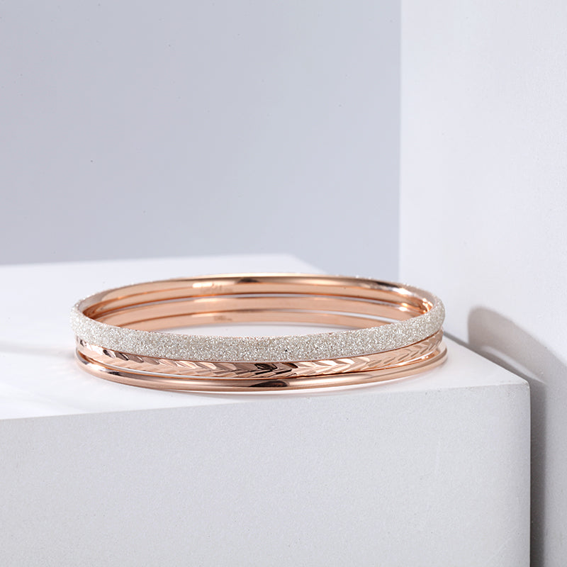 Women Stacking Bangles White Glitter Dust - KINGKA Jewelry