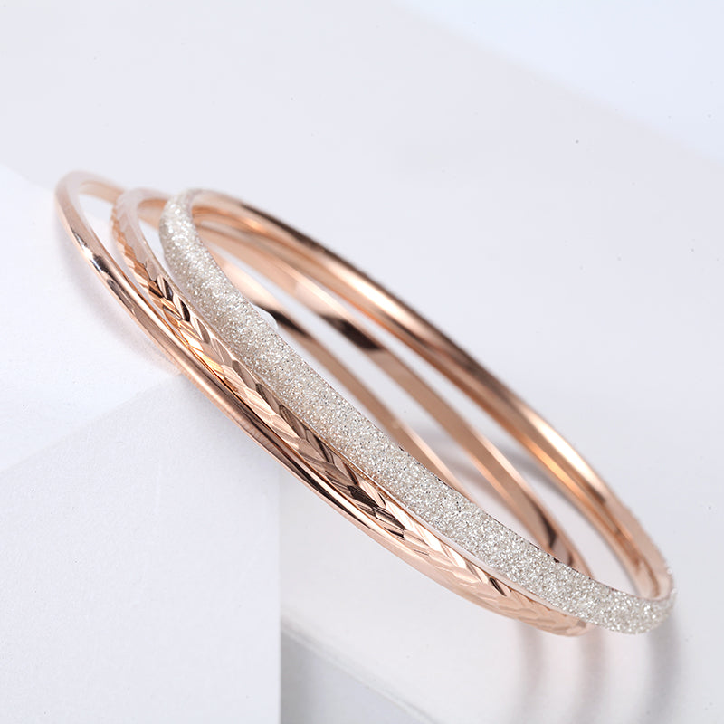 Women Stacking Bangles White Glitter Dust - KINGKA Jewelry