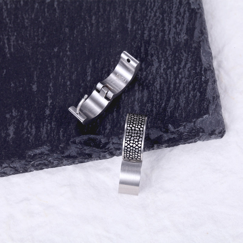 Men's Huggie Earrings Reptile - KINGKA Jewelry