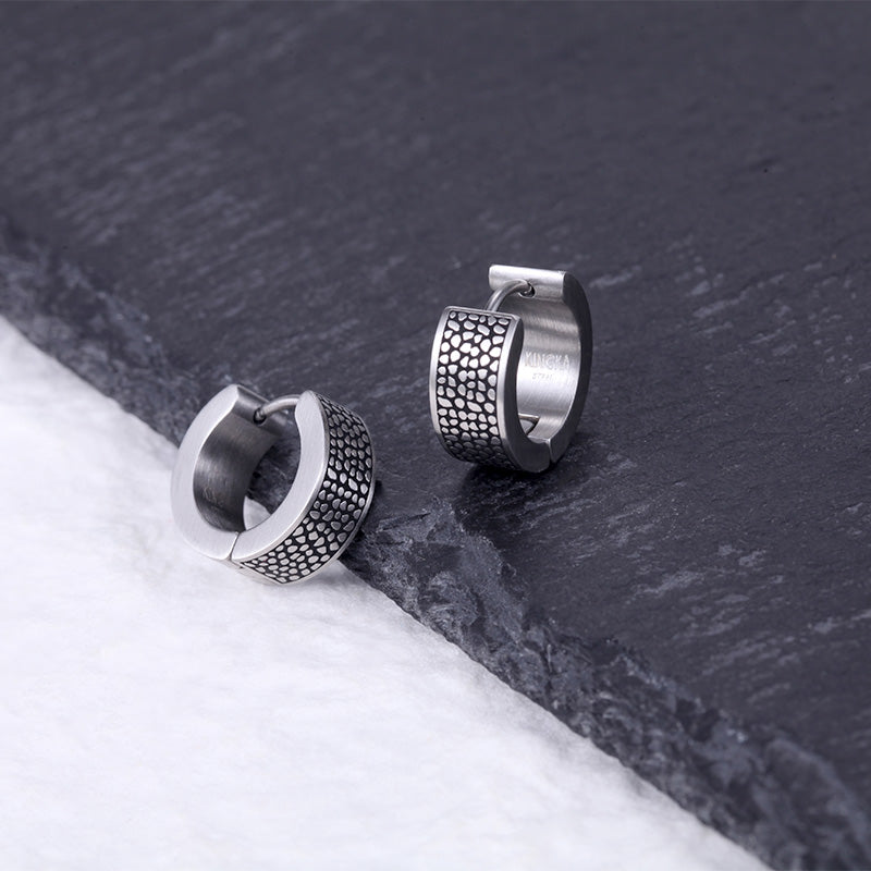 Men's Huggie Earrings Reptile - KINGKA Jewelry