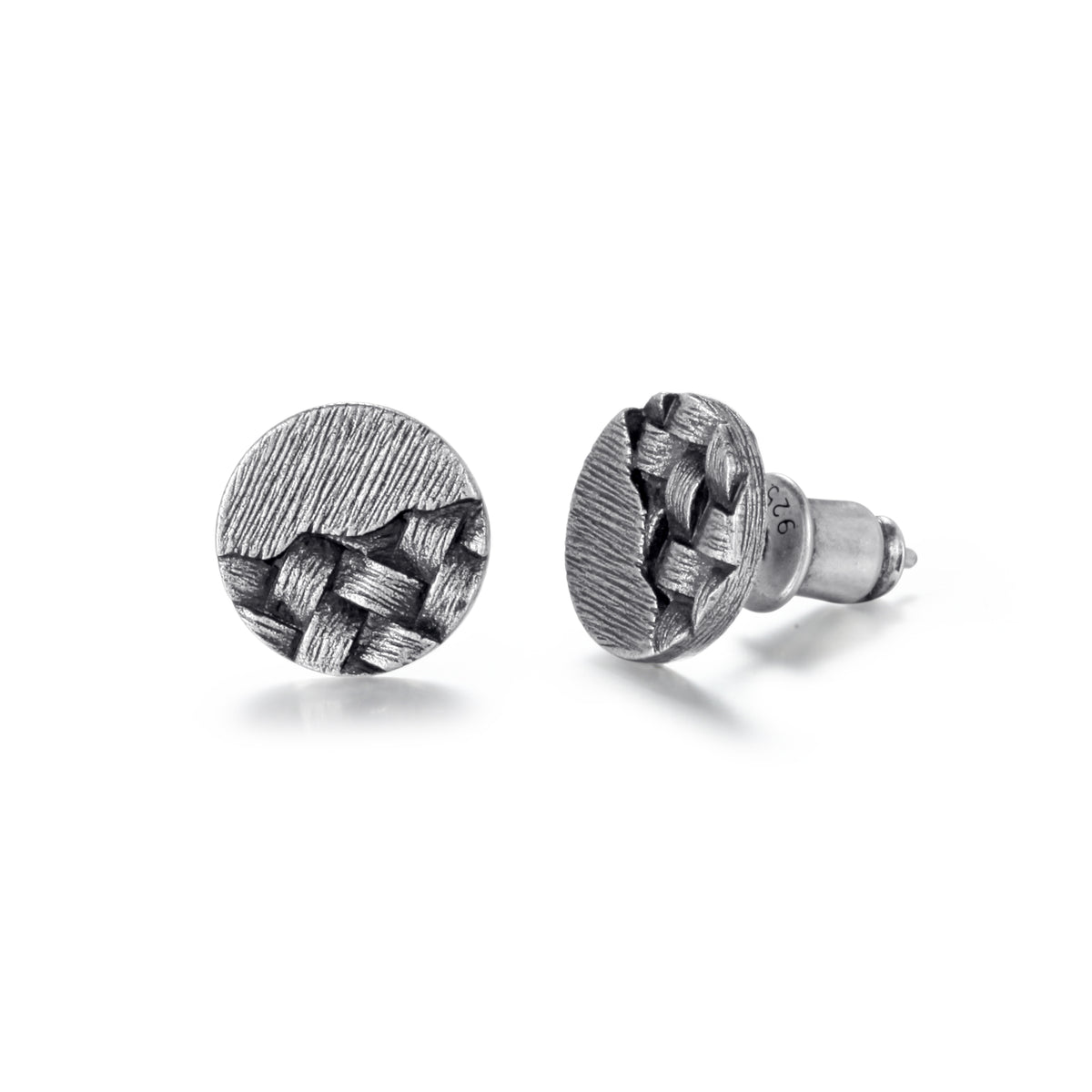 Men's Ear Studs Woven Circle - KINGKA Jewelry