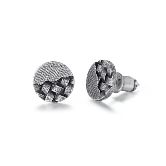 Men's Ear Studs Woven Circle - KINGKA Jewelry