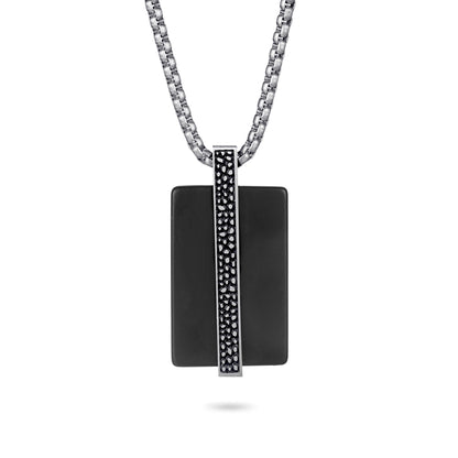 Men's Tag Necklace with Reptile Element - KINGKA Jewelry
