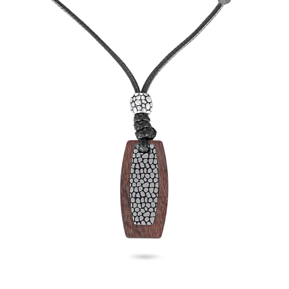 Men's Wood Reptile Tag Rope Necklace - KINGKA Jewelry