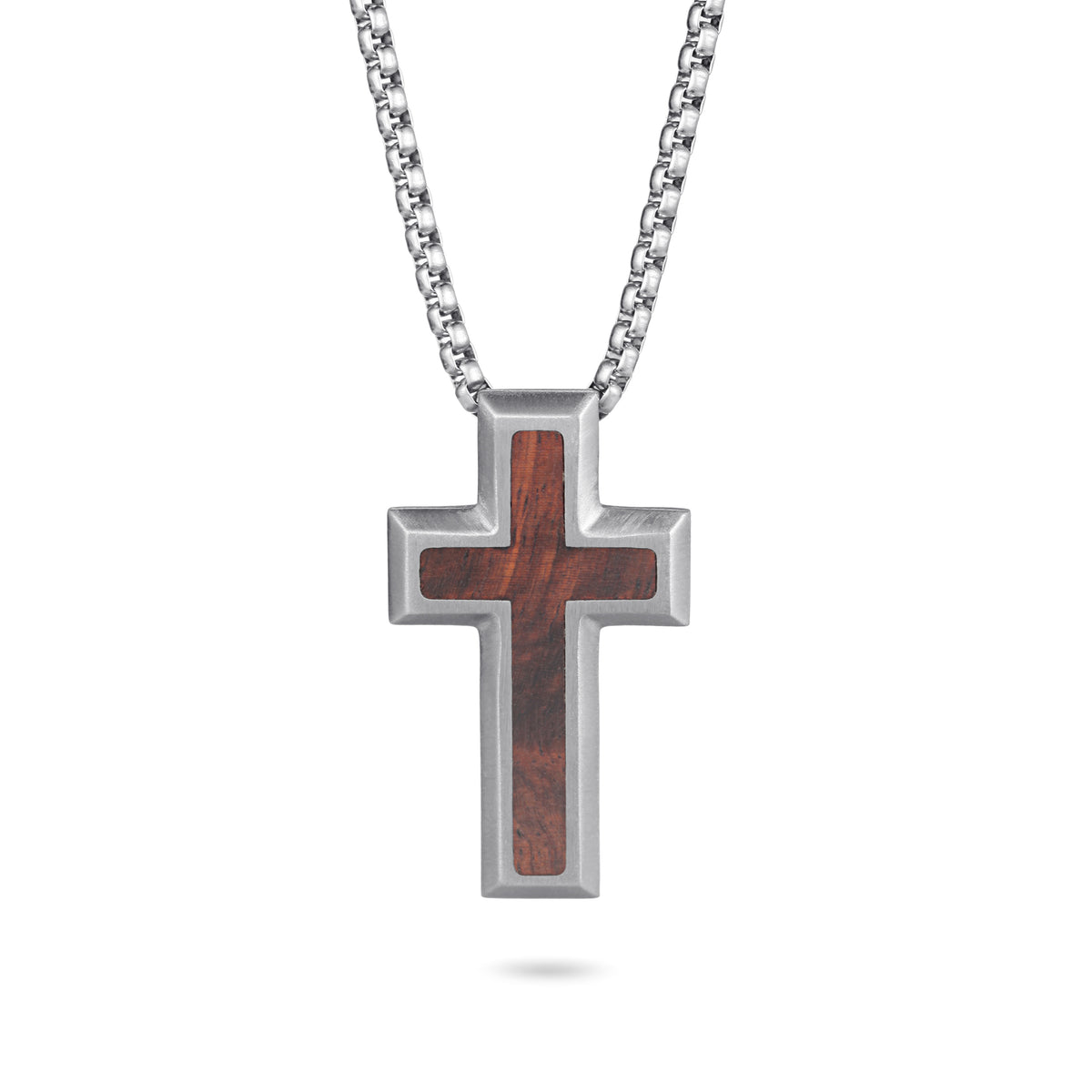 Men's Cross Necklace Wood Inlay - KINGKA Jewelry