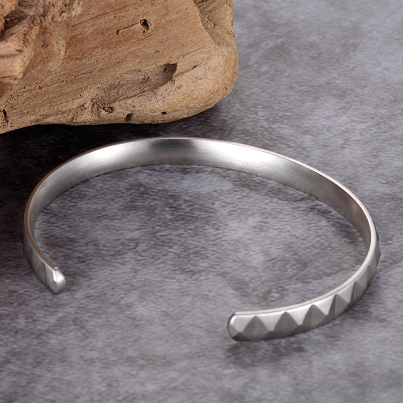 Stainless Steel Pyramid Bangle - KINGKA Jewelry