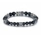 Men's Wristband with Onyx, Tourmalated Quartz - KINGKA Jewelry