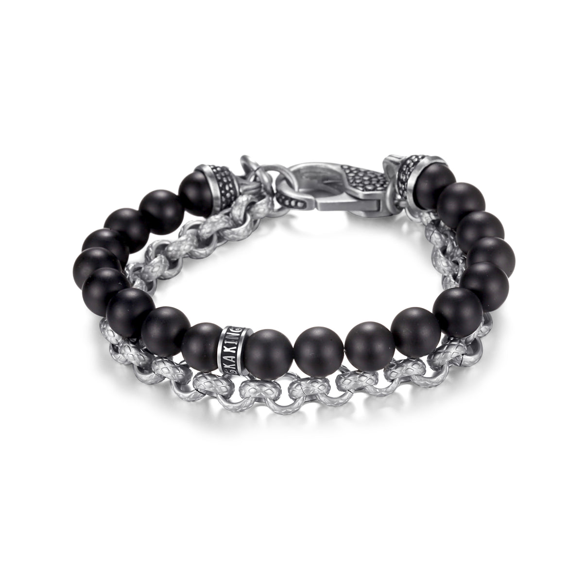 Men's Wrap-Around Bracelet with Stones, Cable Chain - KINGKA Jewelry
