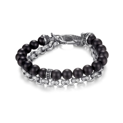 Men's Wrap-Around Bracelet with Stones, Cable Chain - KINGKA Jewelry