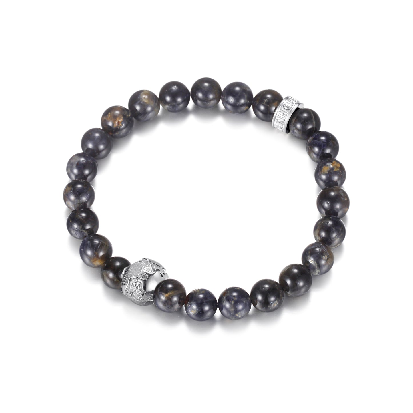 KINGKA Tanzanite Stone Bead Bracelet, Silver, The Earth - KINGKA Jewelry