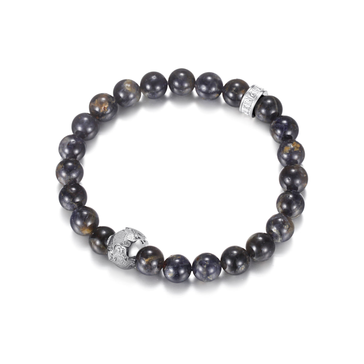 KINGKA Tanzanite Stone Bead Bracelet, Silver, The Earth - KINGKA Jewelry