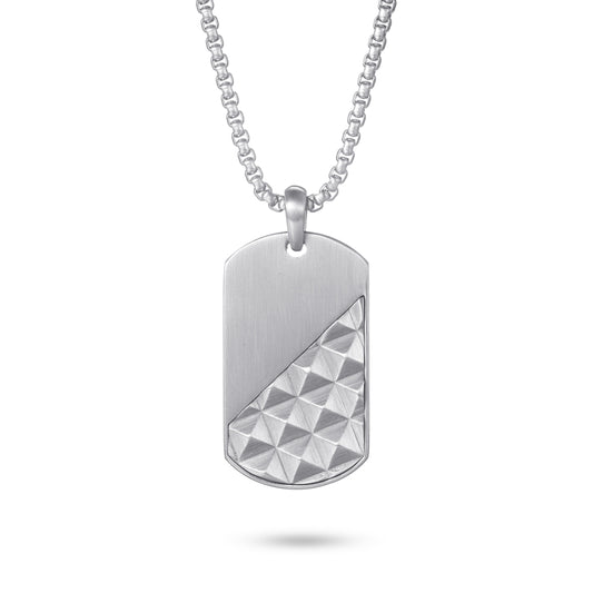 Men's Dog Tag Necklace Pyramid - KINGKA Jewelry