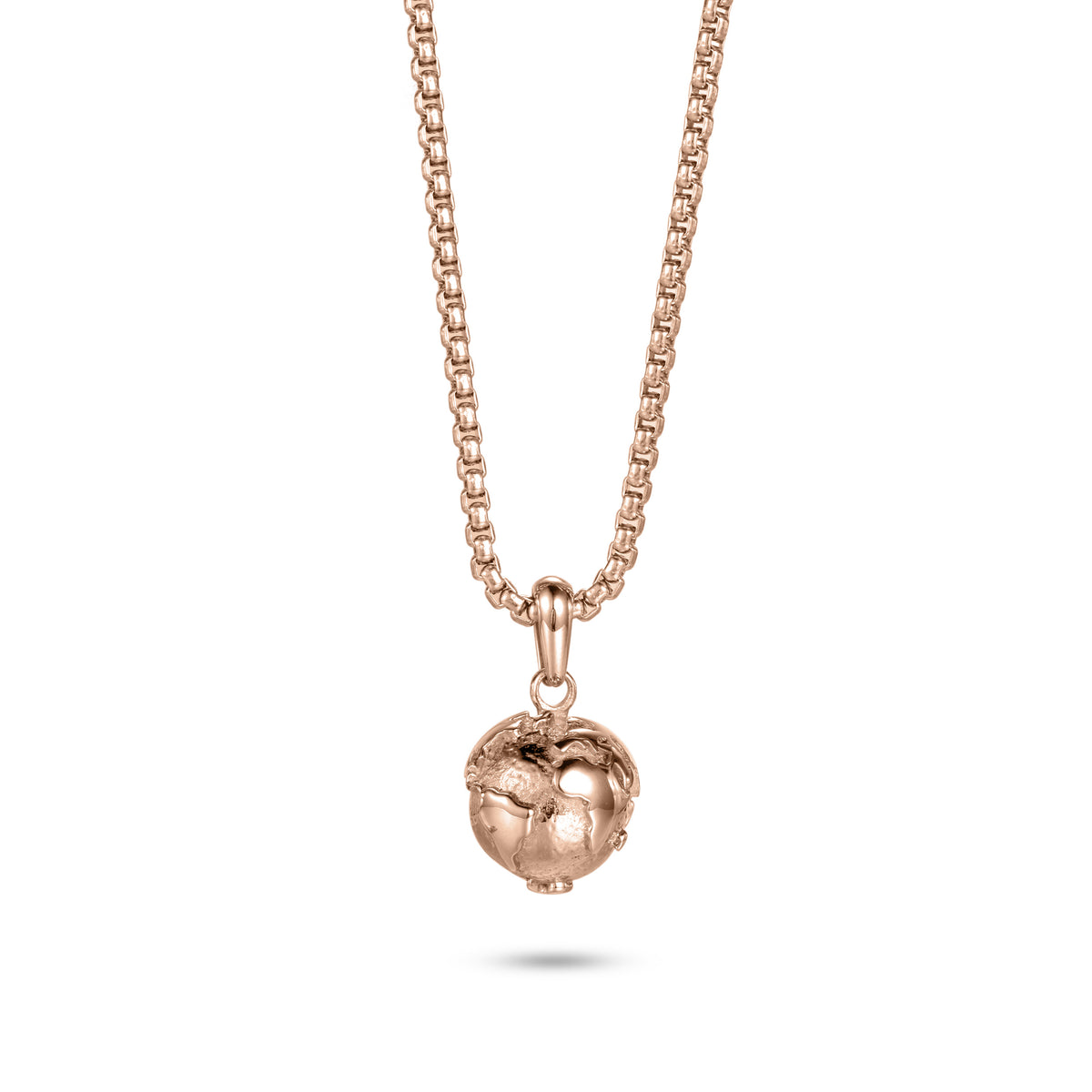 KINGKA Stainless Steel Necklace, Rose Gold, The Earth - KINGKA Jewelry